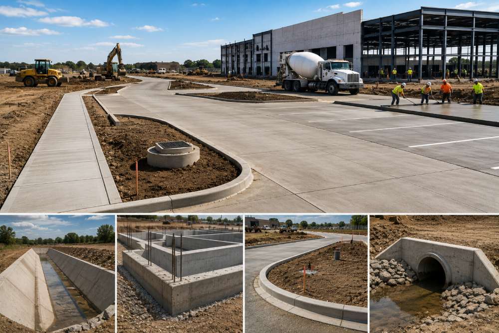 How Commercial Concrete Is Used in Site Development Projects