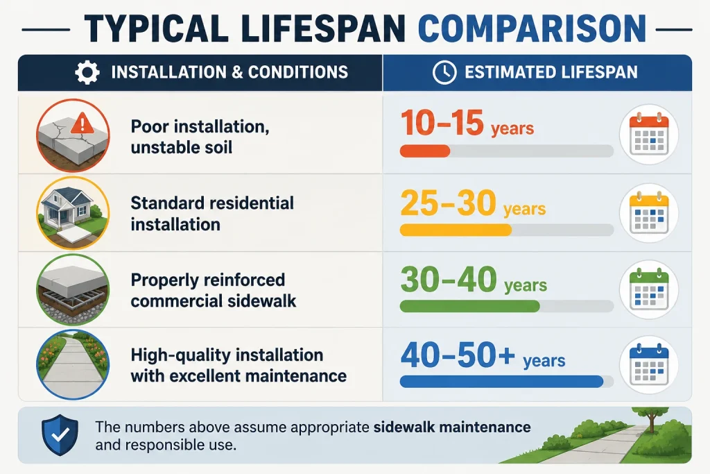 How Long Do Concrete Sidewalks Last