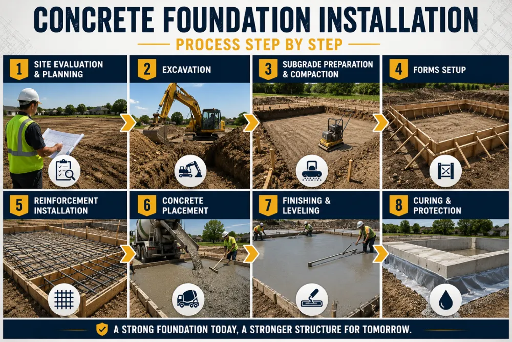 Concrete Foundation Installation Process Step by StepConcrete Foundation Installation Process Step by Step